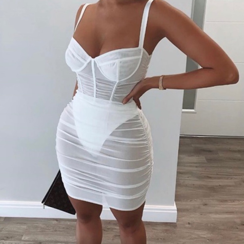 White mesh dress